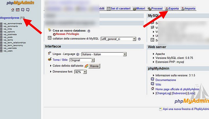 backup da PhpMyadmin
