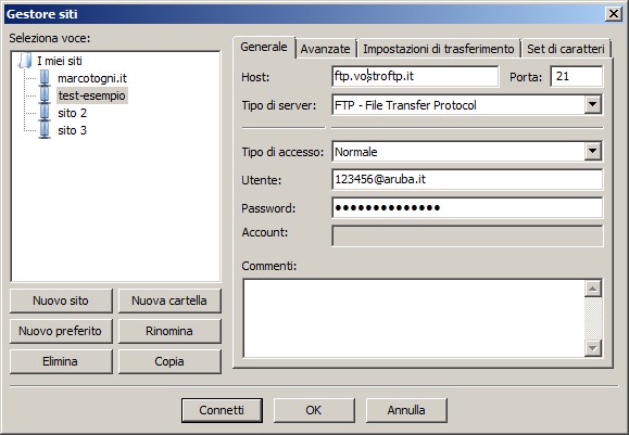 SCARICARE UN SITO CON FILEZILLA