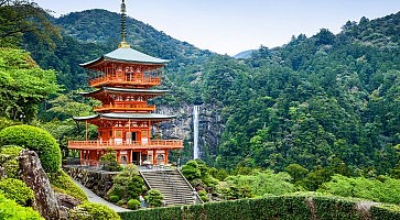 Nachi, Japan Pagoda and Waterfall
