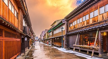 Kanazawa, Japan at the historic Nishi Chaya District.